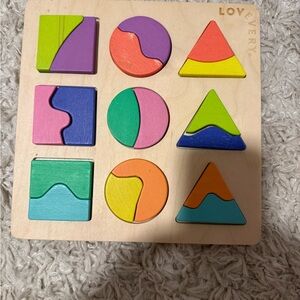 LOVEVERY Colorful Wooden Shape Puzzle for Kids